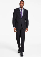 Black Men's 2 Piece Business Formal Suits Slim Fit Notch Lapel - DESIGN MENSWEAR