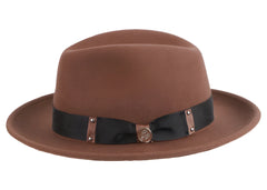 Brown Steven Land Men's Wool Fedora Felt Winter Hat-The Brooklyn - DESIGN MENSWEAR