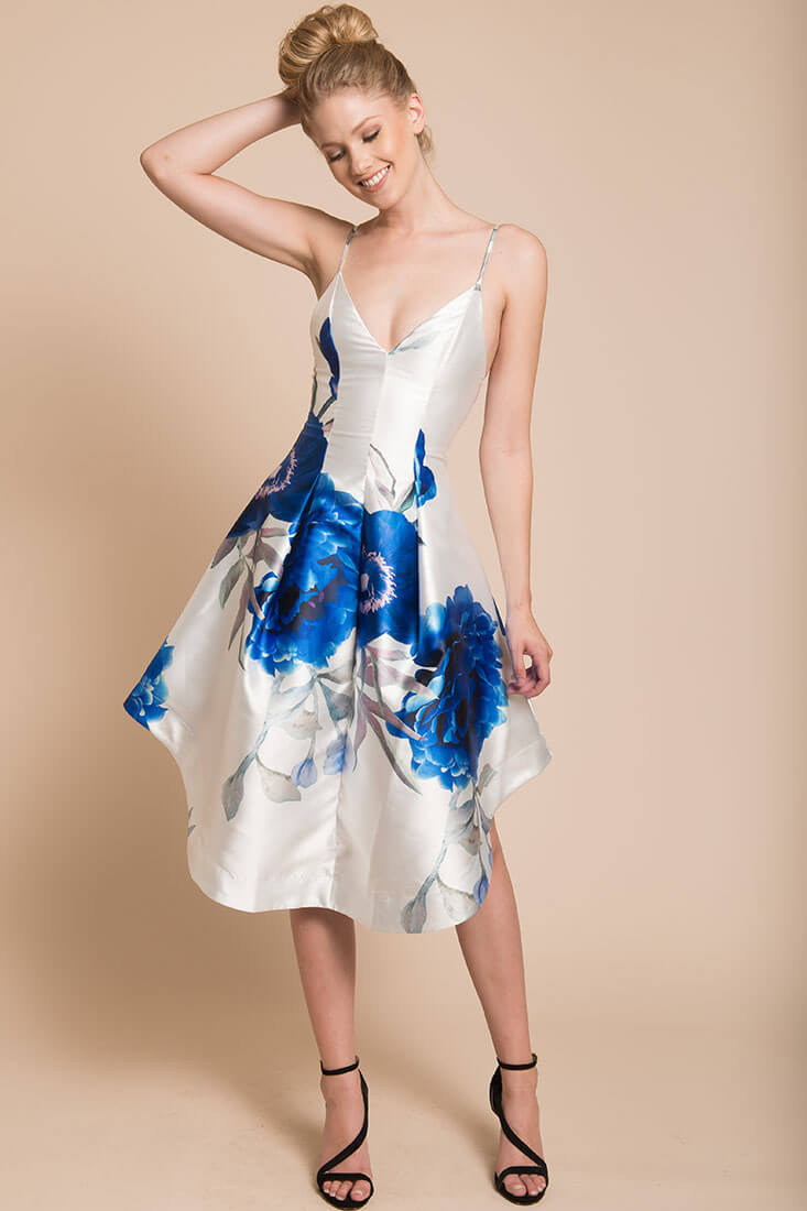 Ingrid Floral Dress Blue