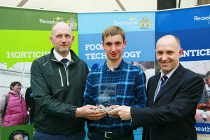 Apprentice of the Year Peter Lewis with boss Craig Gilholm and assessor Lyndon Smith