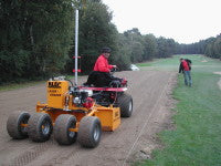 BLEC laser grader in action with Speedcut Contractors renovating a tee at Foxhills Golf Club and Resort in Surrey