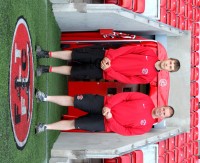 Fleetwood Town Head Groundsman, Dale Frith, and Apprentice Ashley Roche (Outside Players Tunnel)