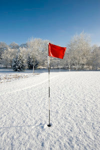 Golf flag in snow