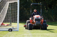 The B3150's extra wide tyres and bi speed turn function ensure the playing surface is not affected