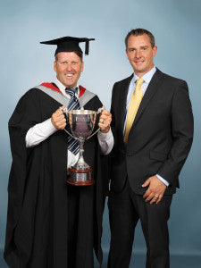 Michael Boyes BSc Turf with sponsor David Timms