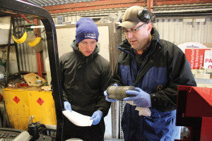 Myerscough Wayne Atkinson and Richard Caulfield in workshop