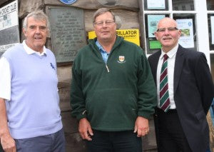 Chairman of the Sidmouth Cricket, Tennis and Croquet Club Neil Gamble (left) is pictured with groundsman Colin Whitehall and house and grounds chairman John Goodwin (right). Picture: Simon Horn