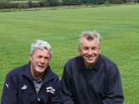 Grassform Ltd. - Tony Perkins (left) and Tommy South are delighted with Thurrock FC\'s new training facility at Aveley.JPG
