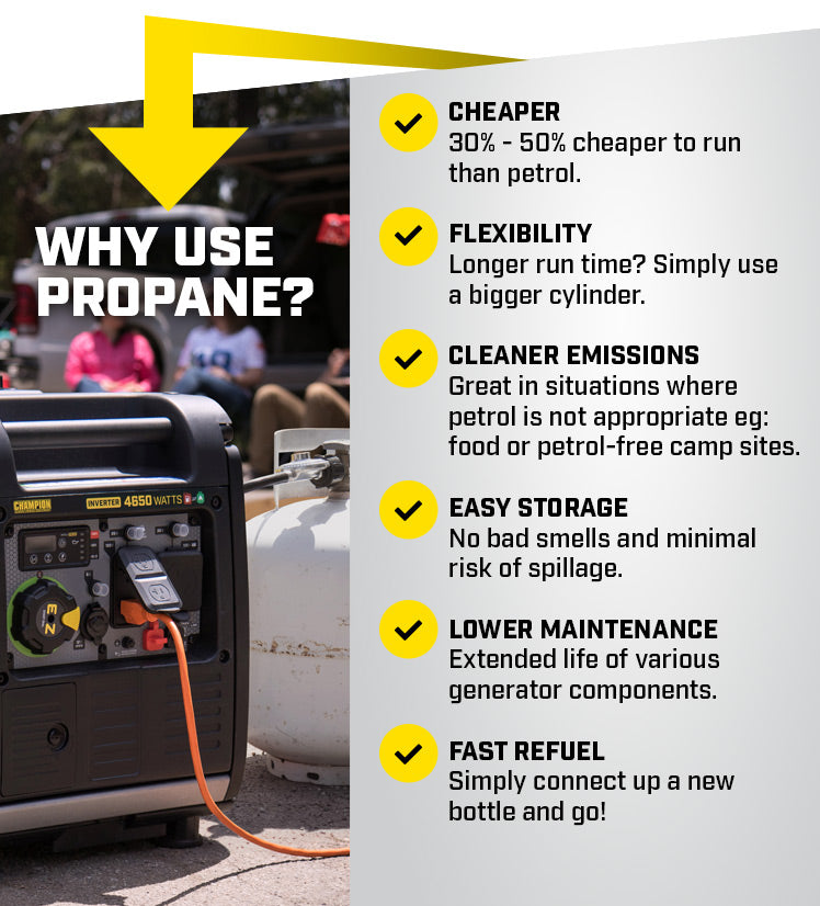 Benefits of running your generator on propane