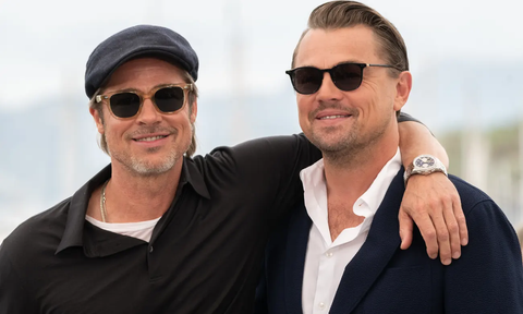 Brad Pitt and Leonardo DiCaprio in Mr. Leight Sunglasses