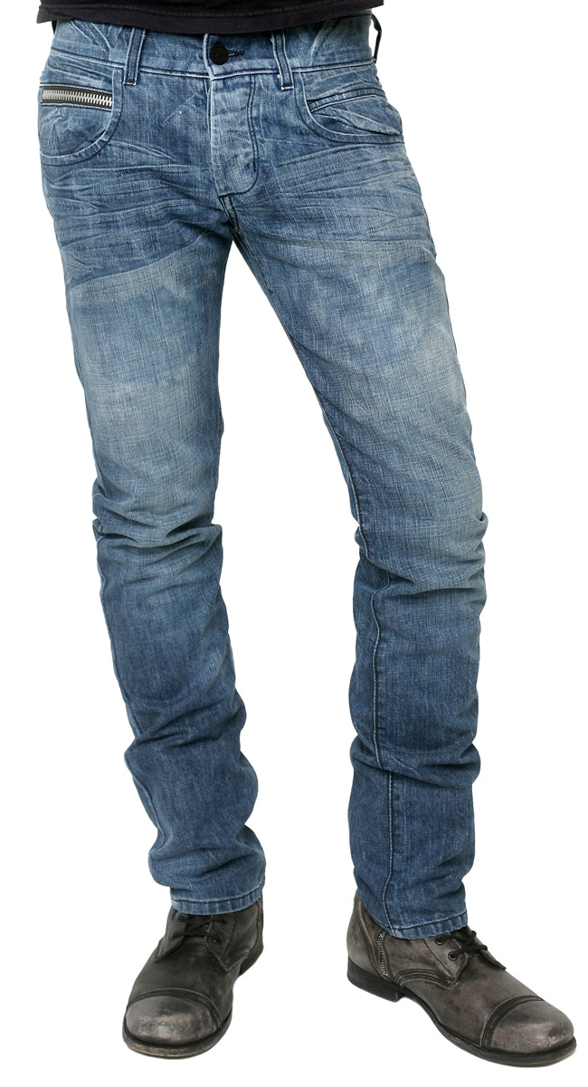 ROCKSTAR SUSHI Faded Blue Moto Cargo Pants Jeans Mens Size 40 Inseam 29