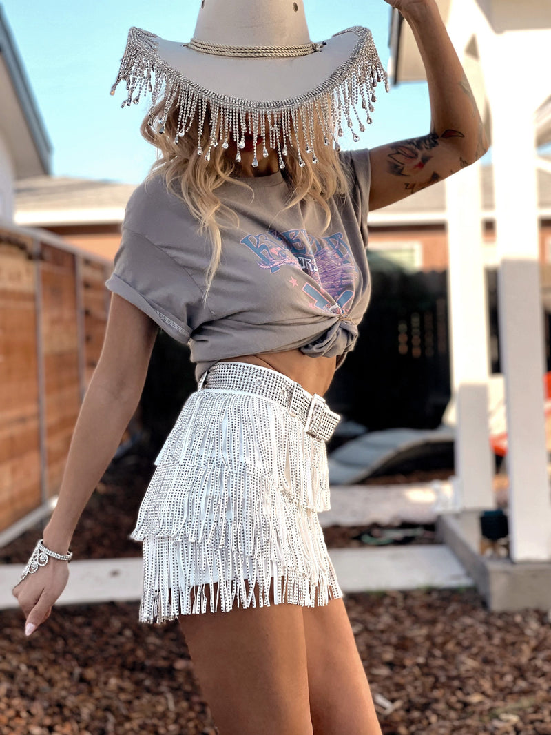 Western Rhinestone Fringe Skirt Bachelorette Party Outfit Boho Bride S –  Gypsy Tale