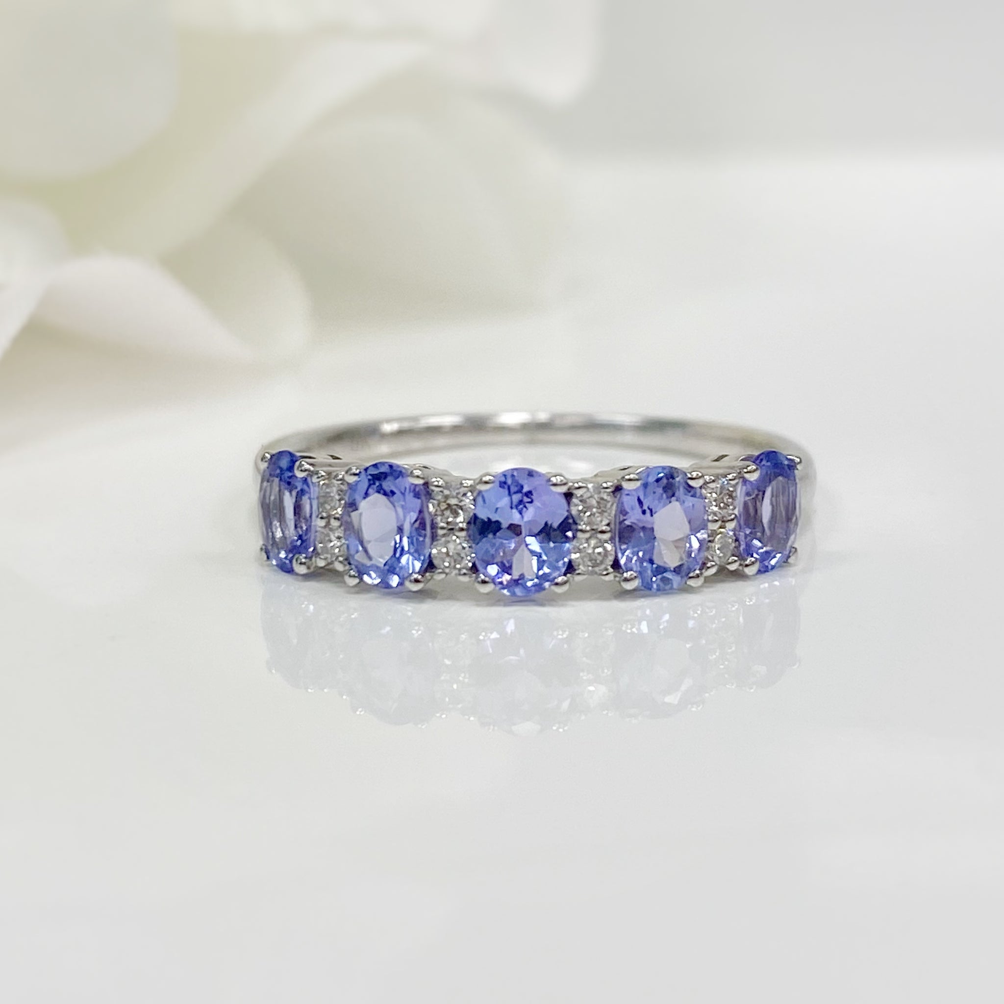 tanzanite and diamond eternity band