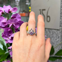 Load image into Gallery viewer, Sterling Silver Bohemian Style Amethyst Ring  - Size O
