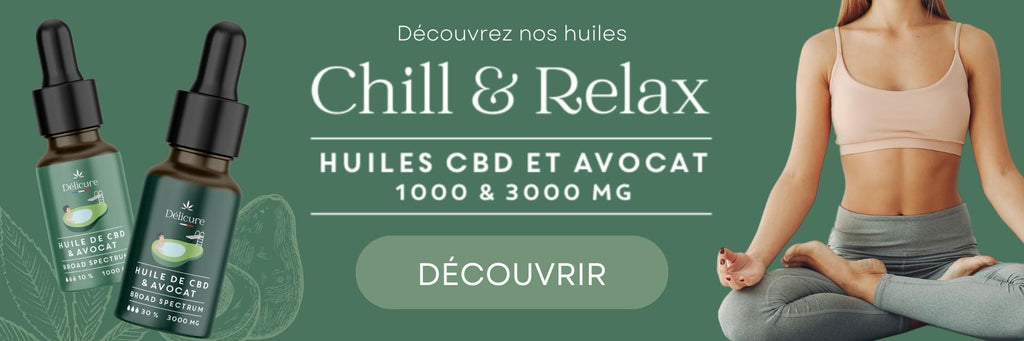 Test Délicure Chill & Relax oil to find a state of serenity naturally! This organic product has been specially designed to relieve emotional stress and anxiety disorders (severe anxiety), calm anxiety and limit panic attacks. Organic CBD oil can be used at any time of the day to soothe the nervous system and reduce stress and its negative effects on the body.