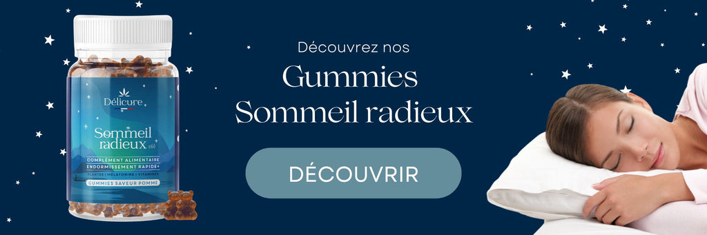 gummies pour dormir rapidement, mélatonine, tilleul, coquelicot, passiflore