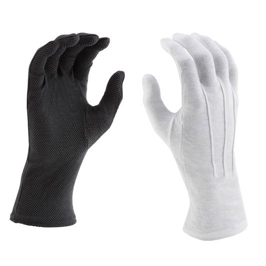 Extra Long Black Cotton Beaded Grip Gloves