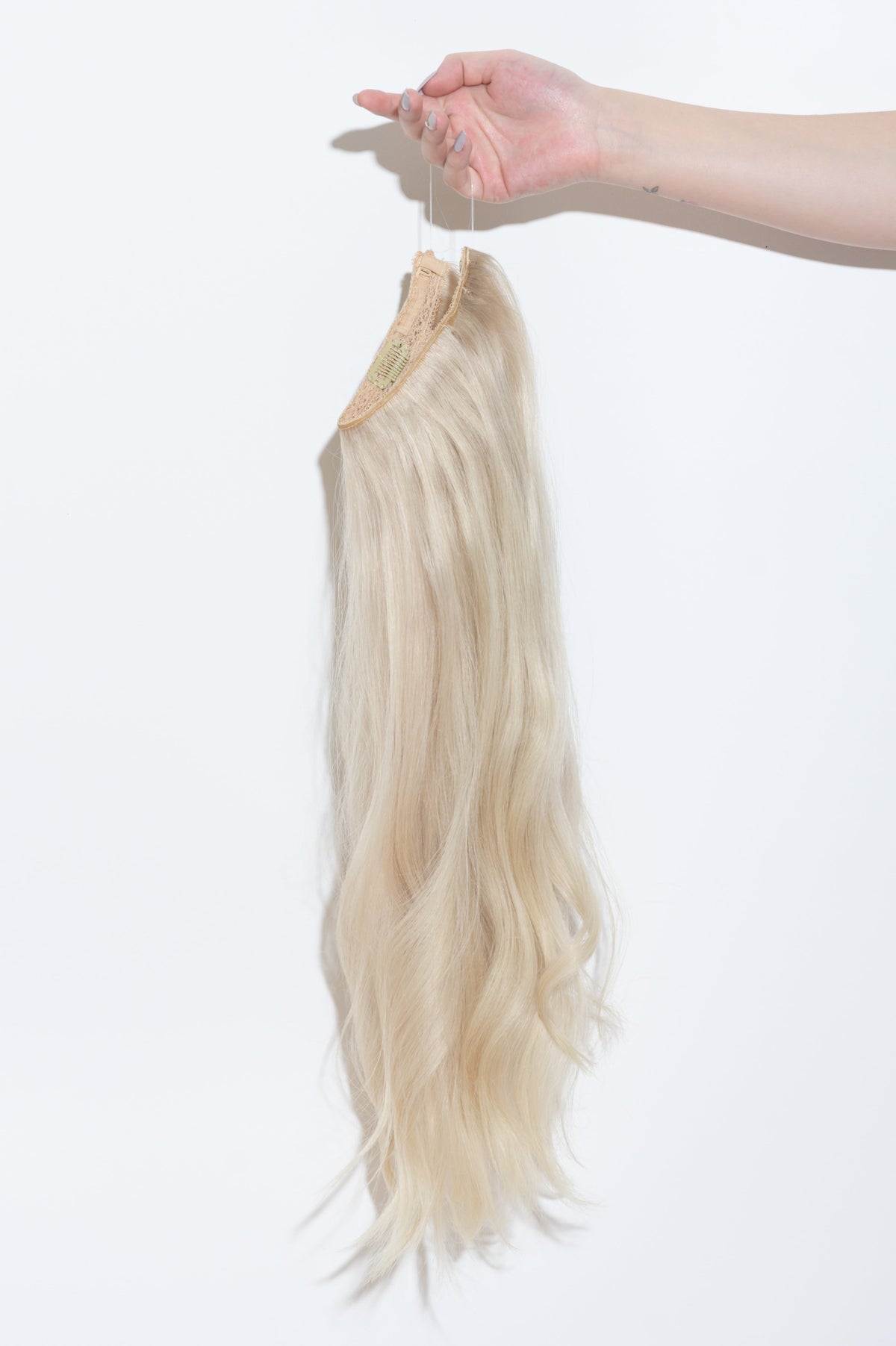 60 Whitest Ash Blonde Classic Halo Hair Extensions - AU Superior Hair