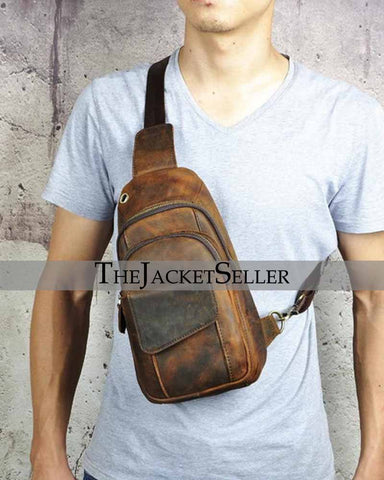 COWHIDE LEATHER SLING BAG