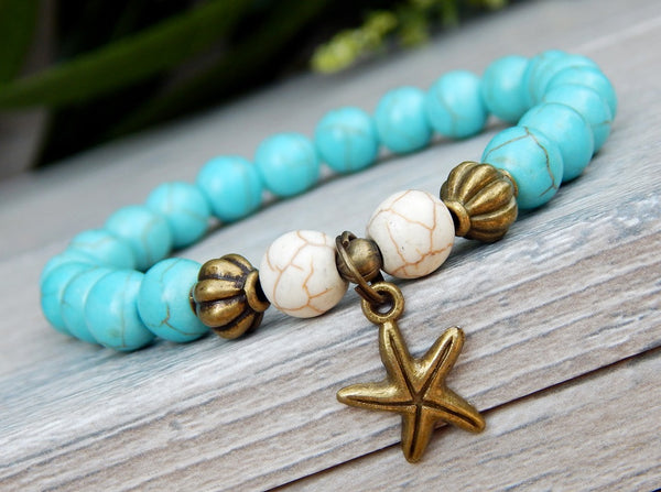 Starfish bracelet, resin bracelet, thin bracelet, baby bracelet, summer  jewelry.