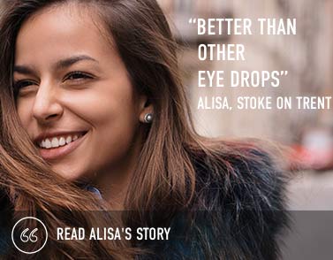 Photo of Alisa saying - Better than other eye drops
