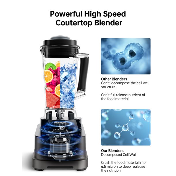 Smoothie Blender,1200W Professional Blenders for Shakes and Smoothies ...