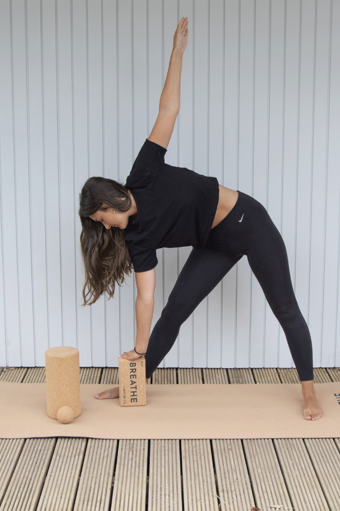 1 Pack Cork Yoga Blocks - Natural and Sustainable Cork Yoga Brick for  Supporting Yoga Poses
