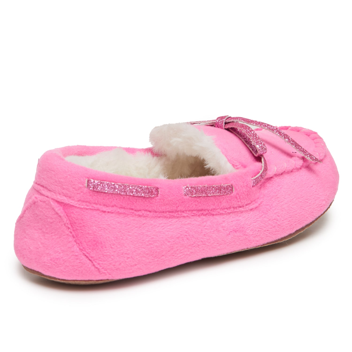 Laura Ashley Girls Moccasin With Faux Fur Lining Indoor Outdoor Easy