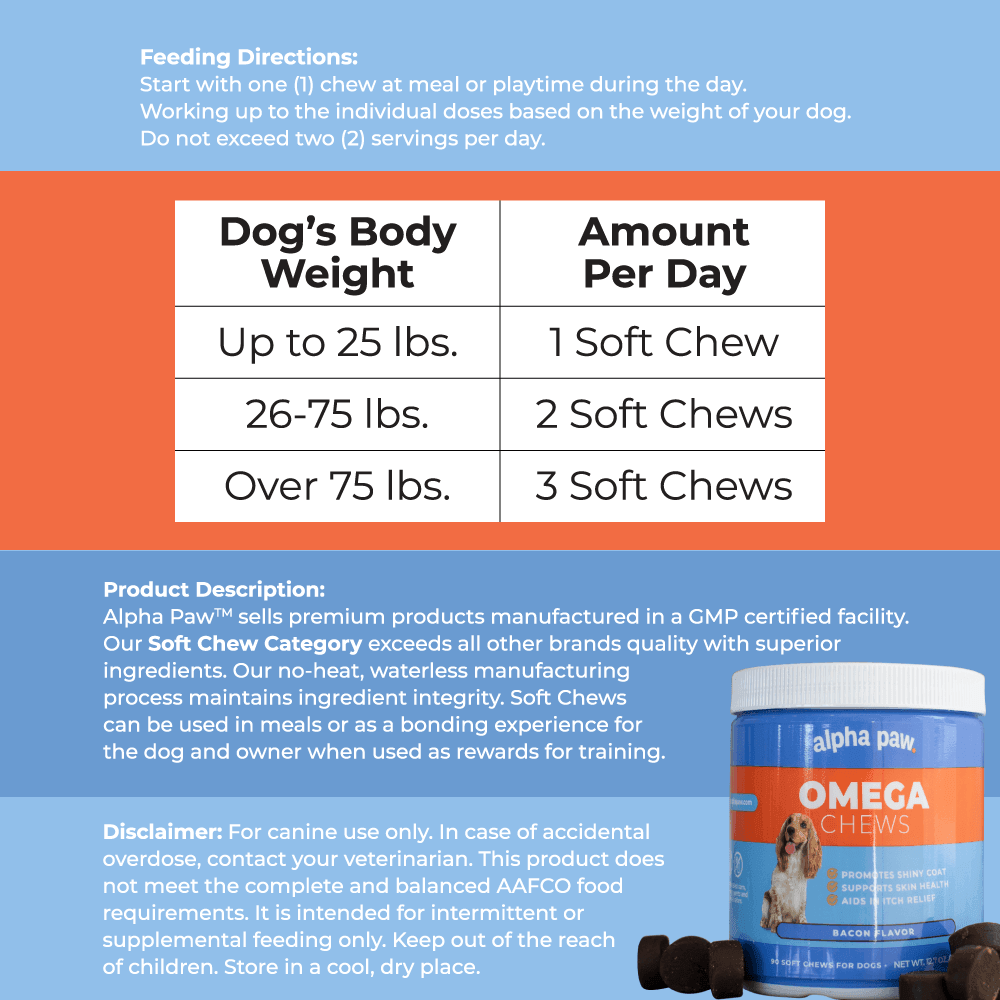 Omega Chews - Coat + Immunity - Alpha Paw