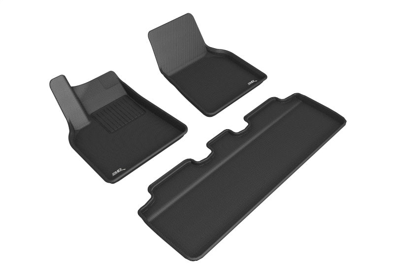 3D MAXpider 21-22 Tesla Model Y 1st & 2nd Row Floormats - Black - KIESEV product image