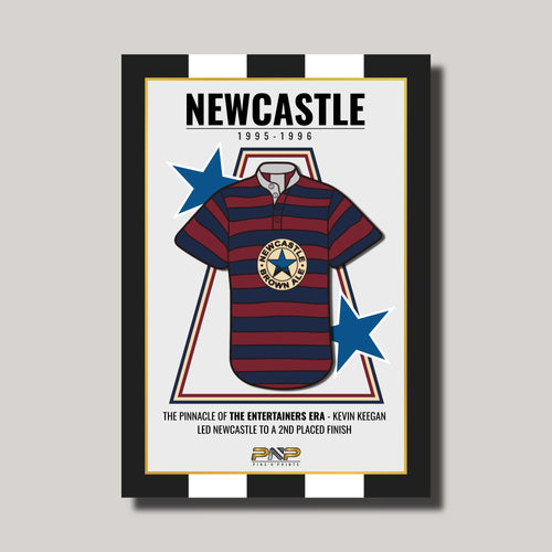 Newcastle Away football shirt 1995 - 1996. Sponsored by Newcastle Brown Ale