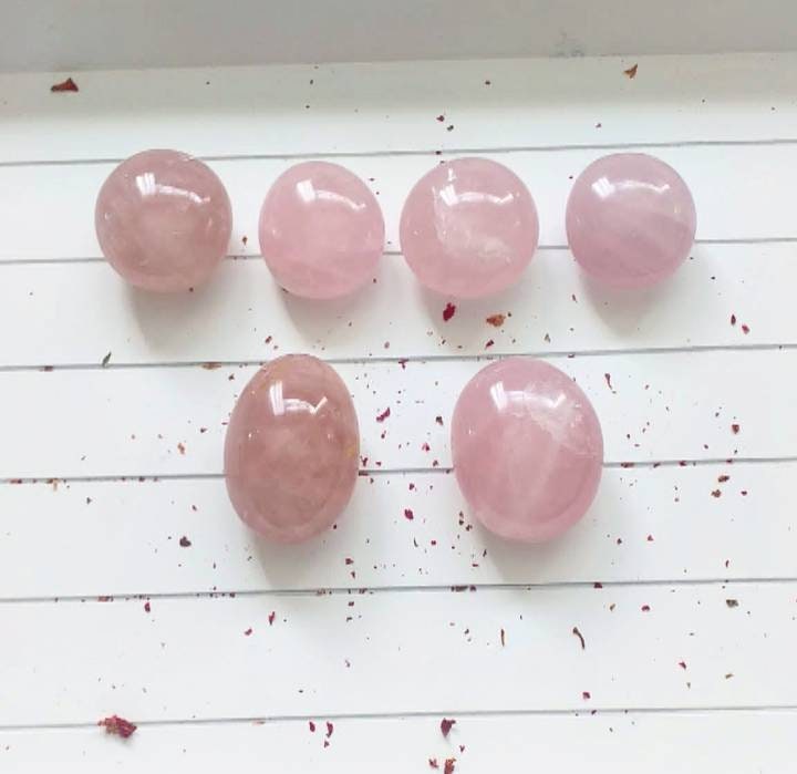 Beautiful Polished Small Sized Pink Rose Quartz Palm Stones Reiki Cleansed and Charged