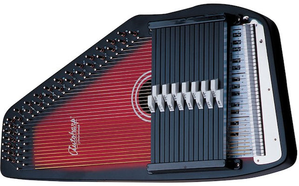 Oscar Schmidt 21 Chord Autoharp - Quilt Trans Red - OS21CQTR