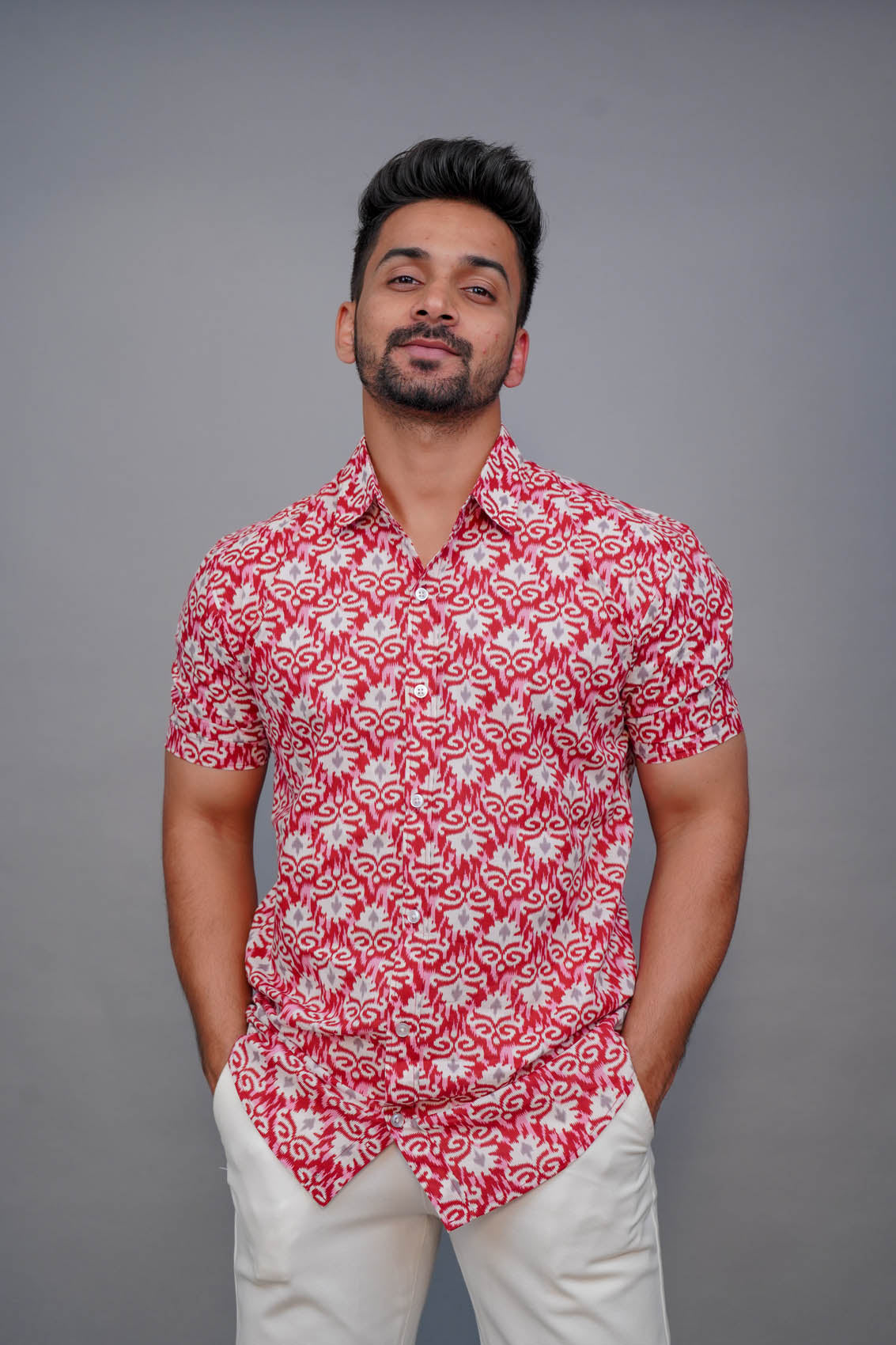Pink Jaipuri Printed Cotton Half Shirt – Suyash Fashion