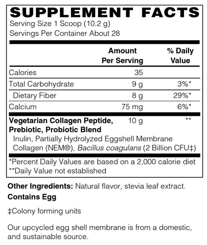 Vegetarian Collagen Peptides Supplement Facts