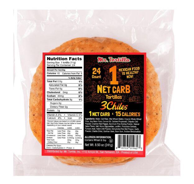 Mr Tortilla 1 Net Carb Tortilla