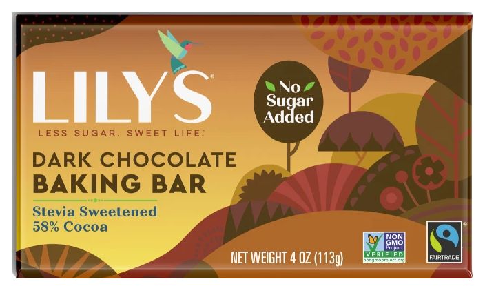 Lily's Sweets Dark Chocolate Baking Bar, No Sugar Added 1 bar