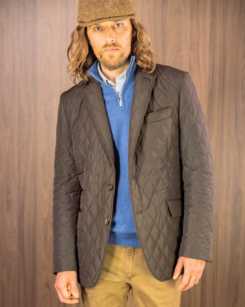 Brown Quilted Poly Mix Jacket