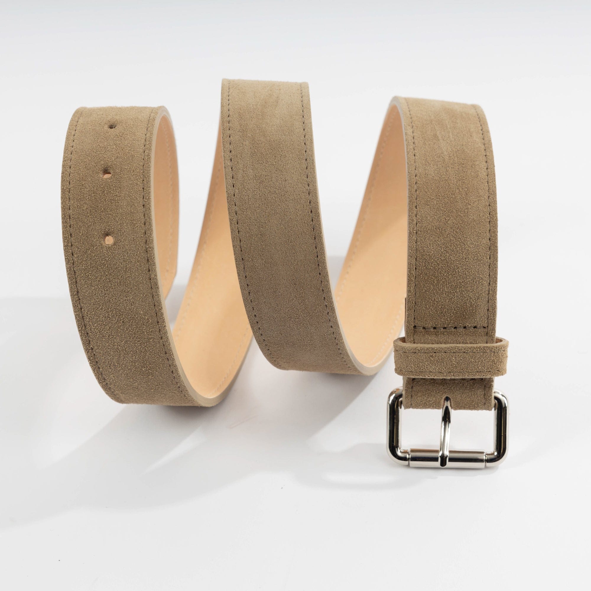 Beige suede belt