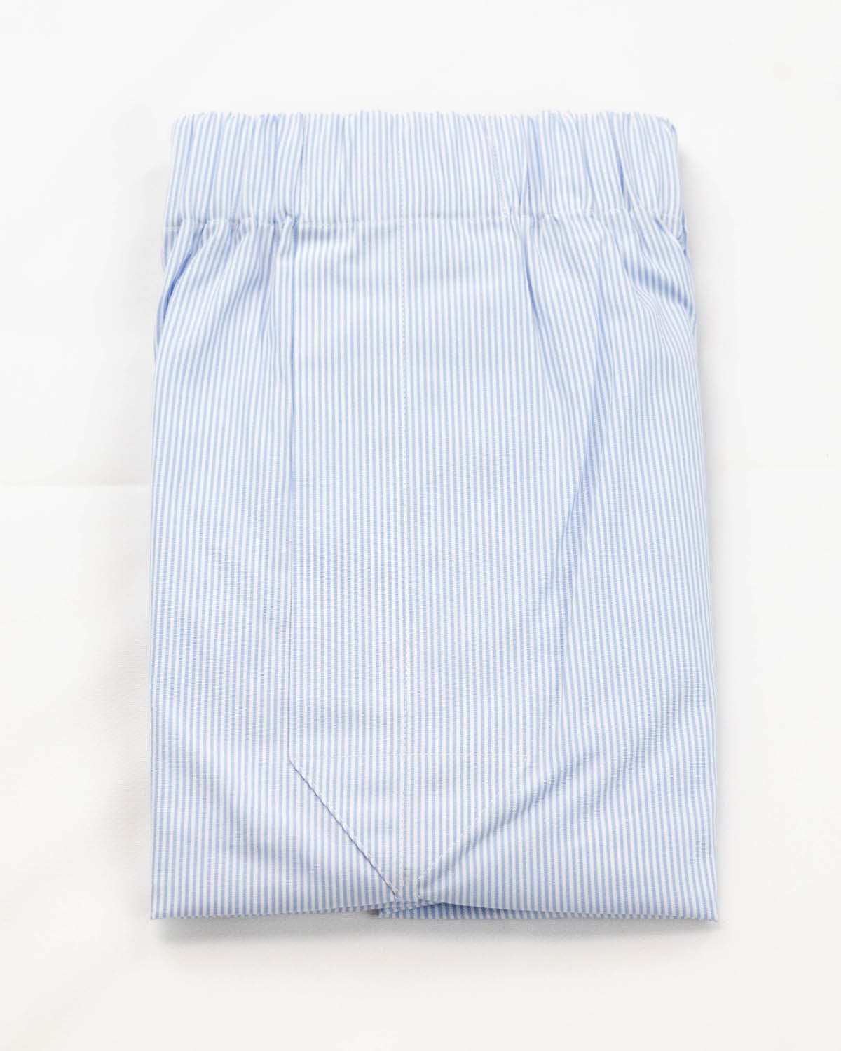 Blue Bengal Stripe Essential Cotton Boxer Shorts