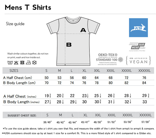 Mens T-Shirt Sizes