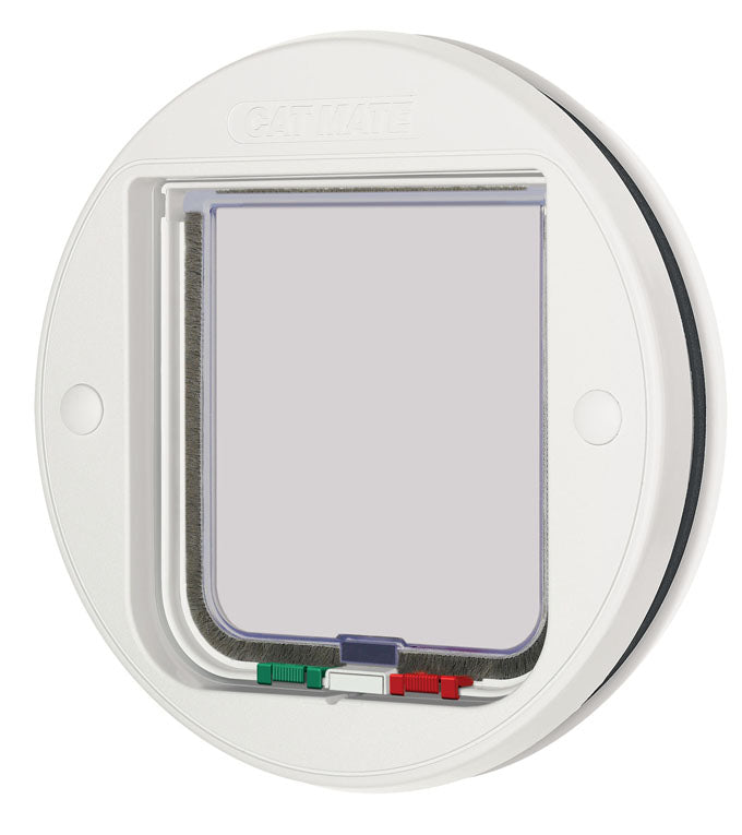 Glass Fitting Cat Flap – White (210W) - EU Closer Pets product image