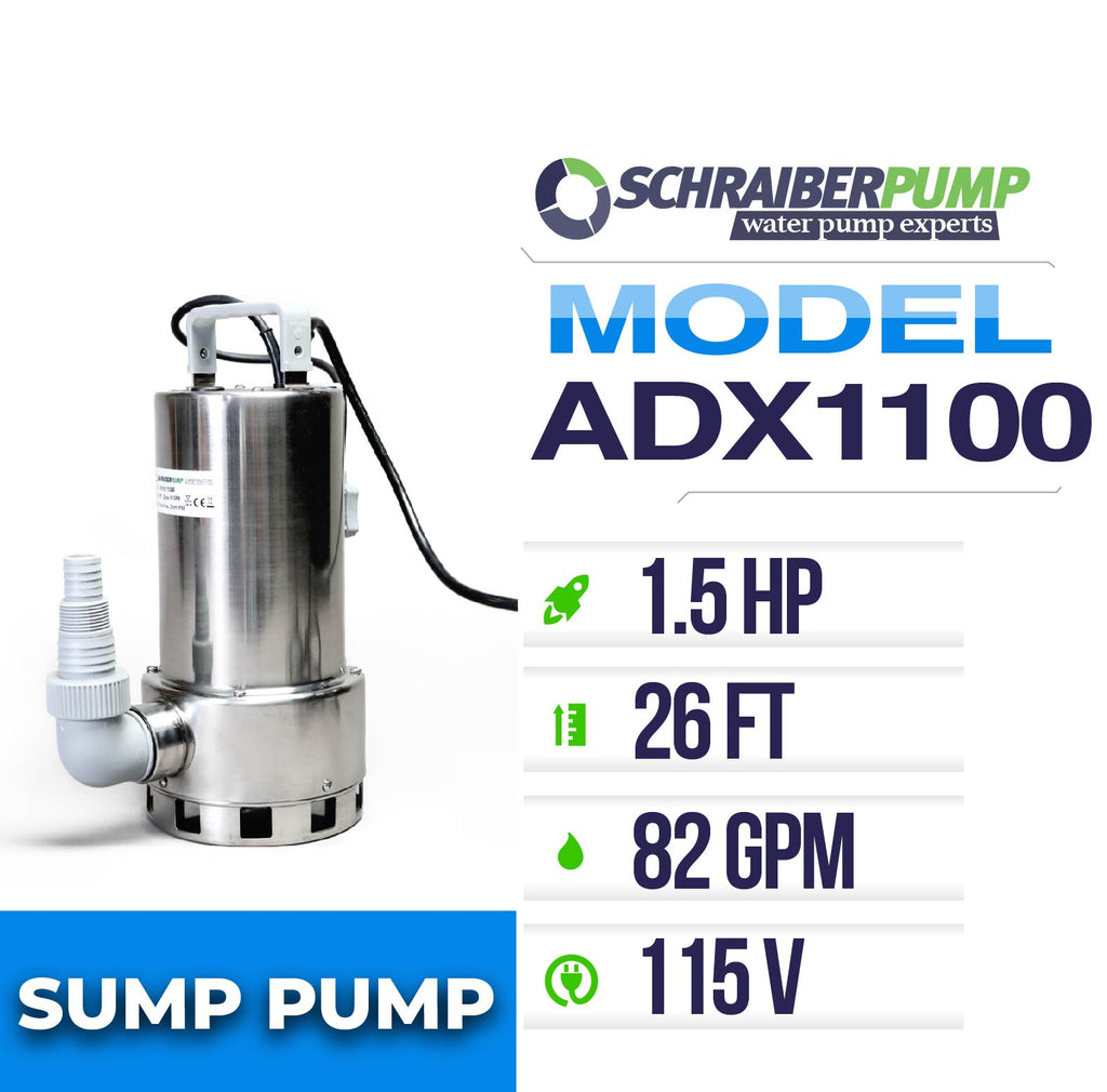 Schraiberpump ADX1100 - Submersible Clean/Dirty Pump lev Premium Pumps
