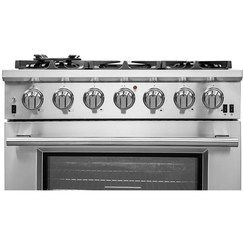 Forno Capriasca Alta Qualita 36-inch Freestanding Gas Range with Convection Technology FFSGS6260-36