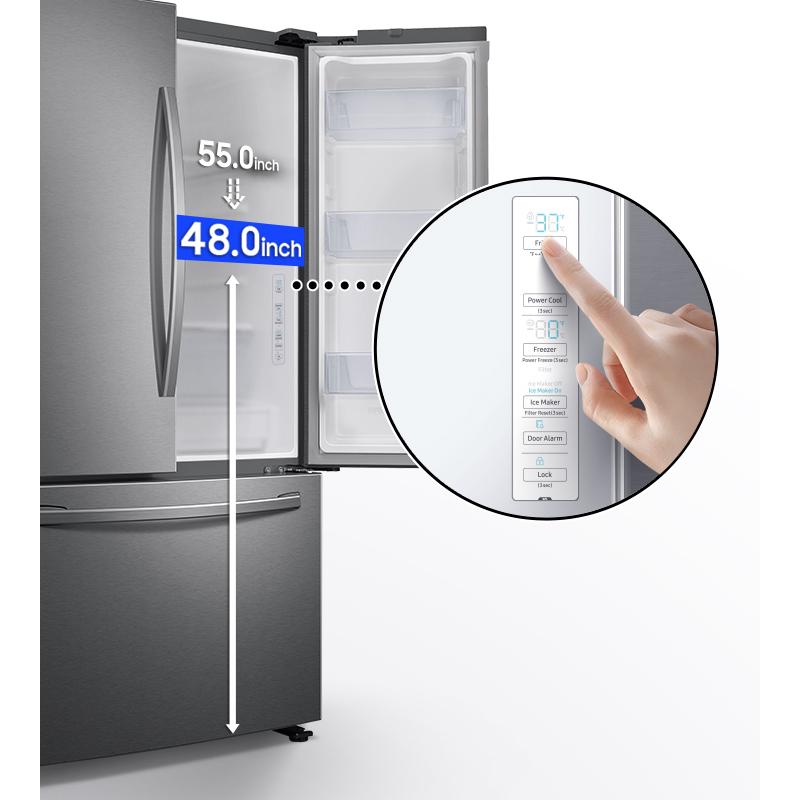 Samsung 36-inch, 28 cu.ft. Freestanding French 3-Door Refrigerator with Internal Water Dispenser RF28T5101SR/AA