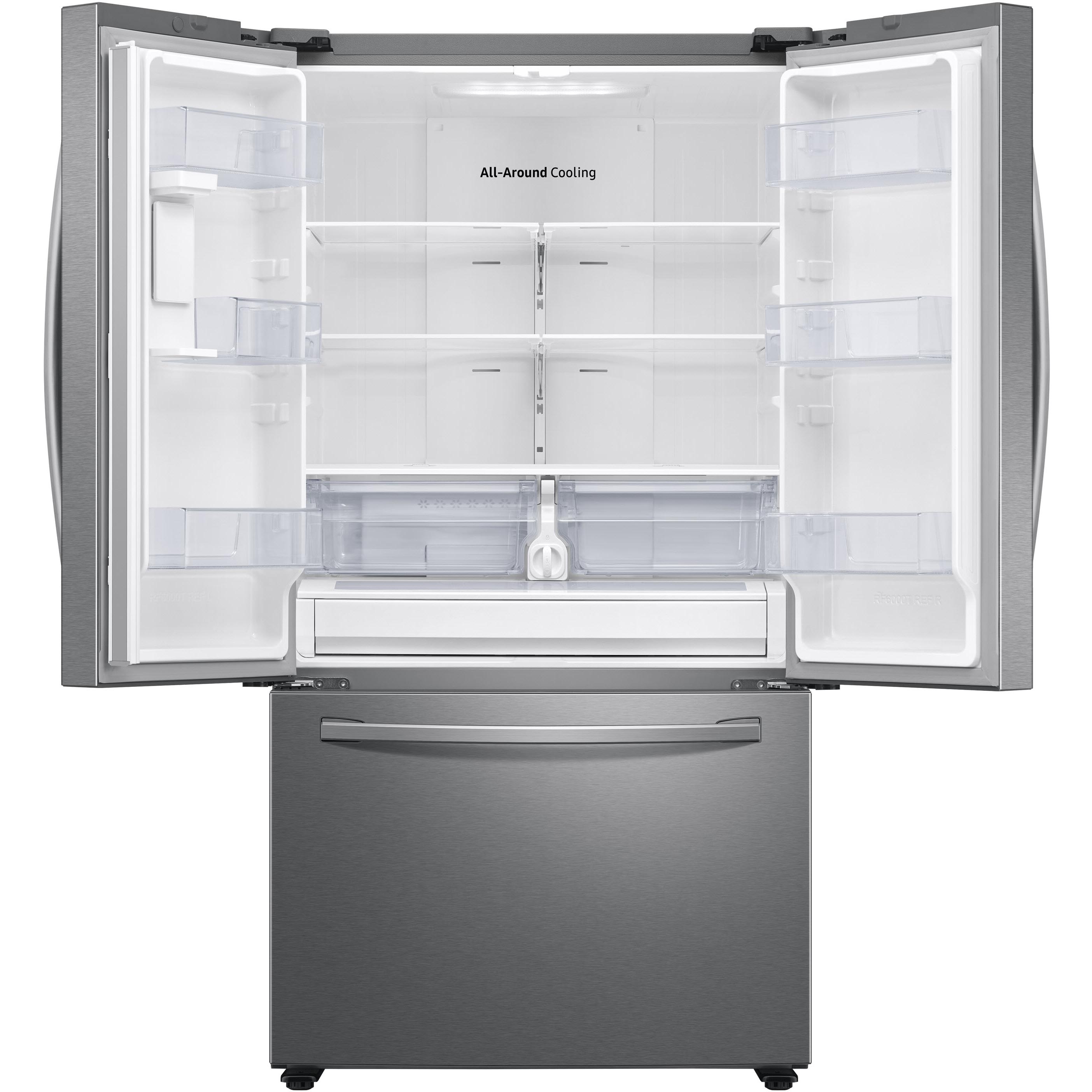 Samsung 36-inch, 28 cu.ft. Freestanding French 3-Door Refrigerator with Internal Water Dispenser RF28T5101SR/AA