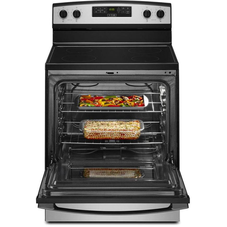 Amana 30-inch Freestanding Electric Range with Temp Assure? Cooking System AER6303MMS