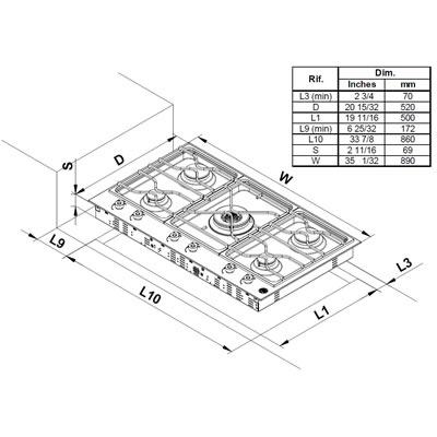 Bertazzoni 36-inch Built-In Gas Cooktop PM36500X