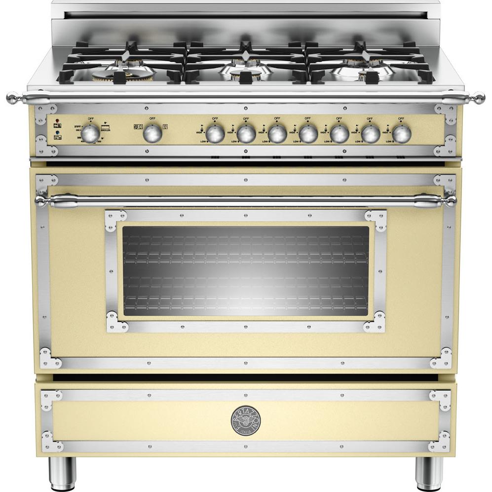 Bertazzoni 36-inch Freestanding Gas Range with Convection Technology HER36 6 GAS CR