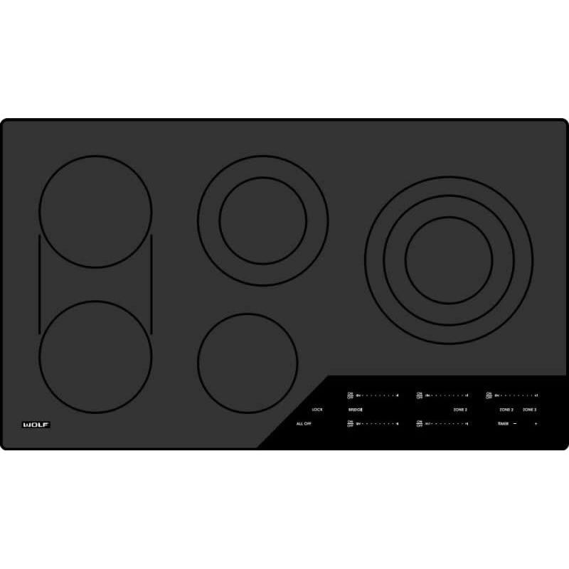 Wolf 36-inch Built-in Electric Cooktop CE365C/B